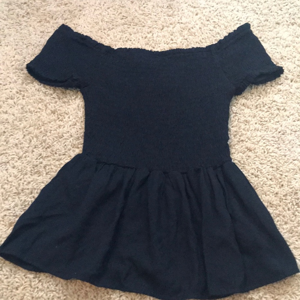 blue rain flare crop top